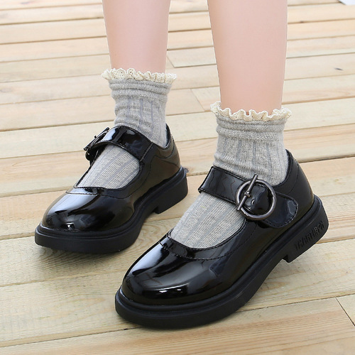 Children's Leather Shoes Spring and Autumn New Girls Princess Shoes Performance Shoes Black Girls Small Leather Shoes Single Shoes Baby Girls Shoes