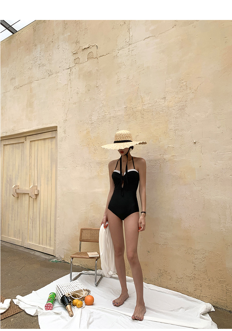 sexy one-piece gather conservatively cover belly bikini NSHL4014