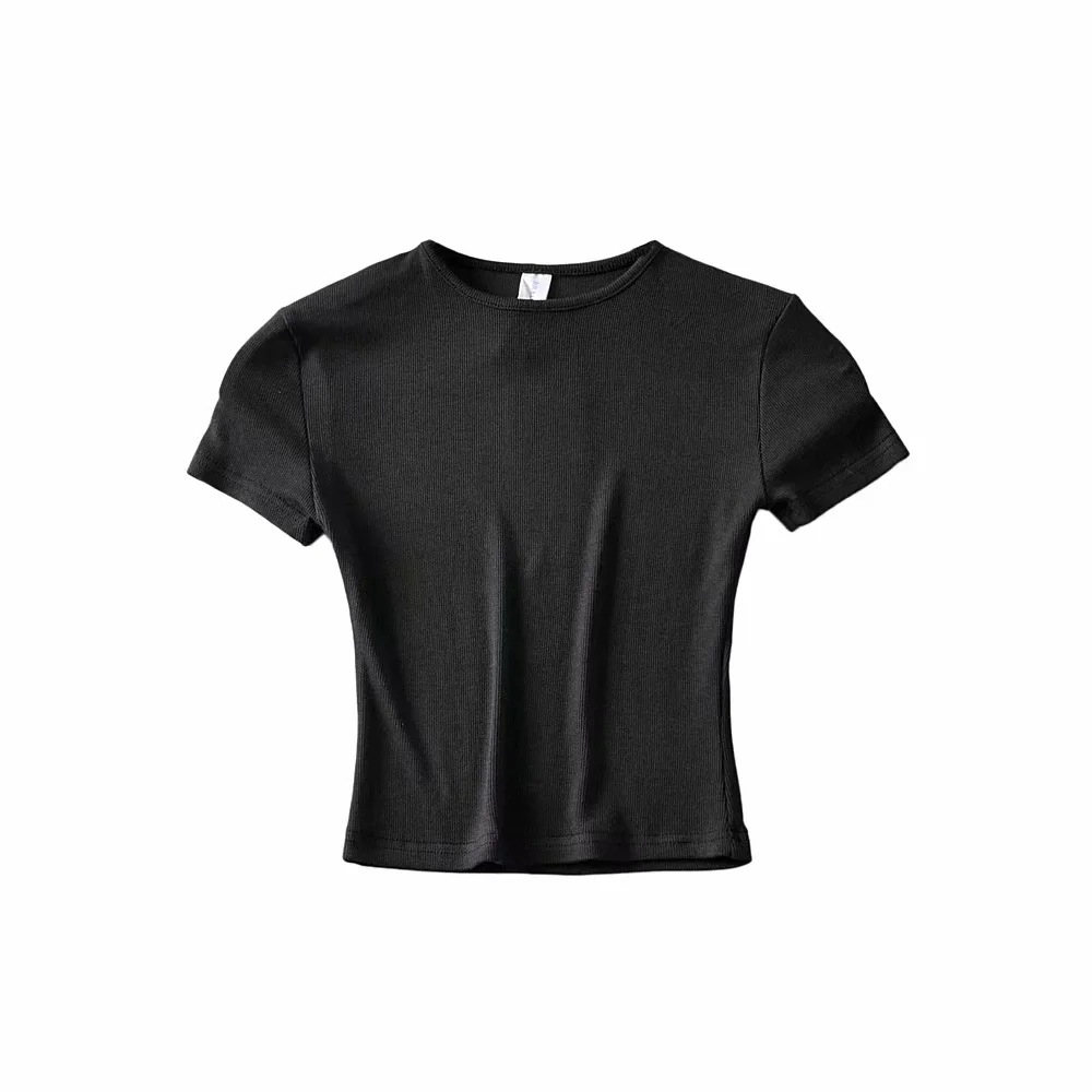 solid color round neck fitness top NSAC26319