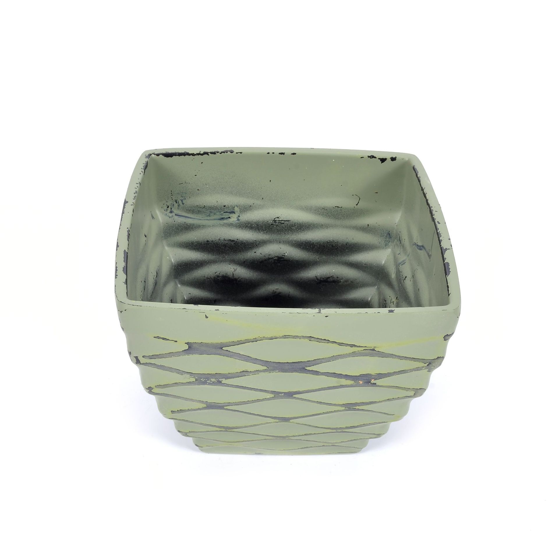 The manufacturer's aged effect: 3-sized concave square plastic flowerpots, succulent flowerpots, aged square flowerpots, and porcelain imitation detail image 4