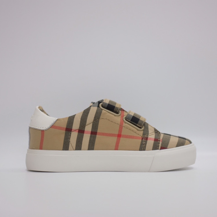 童鞋工厂直销格子板鞋布面魔术贴儿童格纹休闲鞋男童百搭款亲子鞋|ru