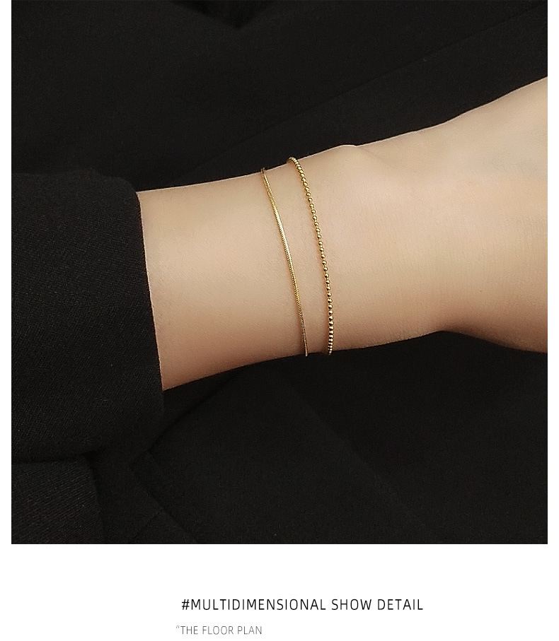 Europäisches Und Amerikanisches Armband Doppelschicht-mandel Kette Reis Perlenkette Goldenes Armband All-match Gut Aussehendes Qixi-armband E121 display picture 13