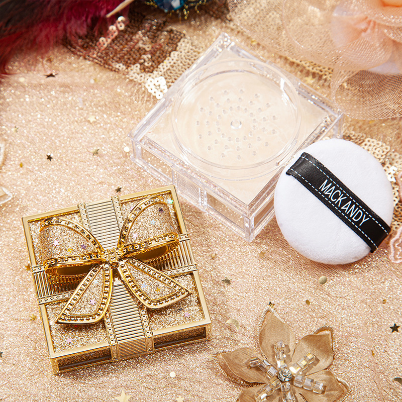 玛可安迪蝴蝶结丝感空气蜜粉控油防水持久修容快手抖音一件代发