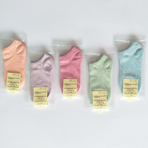 Summer women's socks independent packaging, women's boat socks, women's short socks, shallow mouth, plain color, low-top socks, candy-colored short socks, breathable
