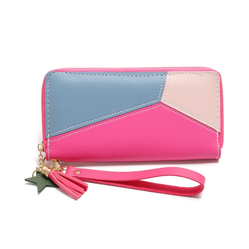Korean Stitching Women's Wallet Card Bag Color Matching Mobile Phone Bag Card Bag display picture 15