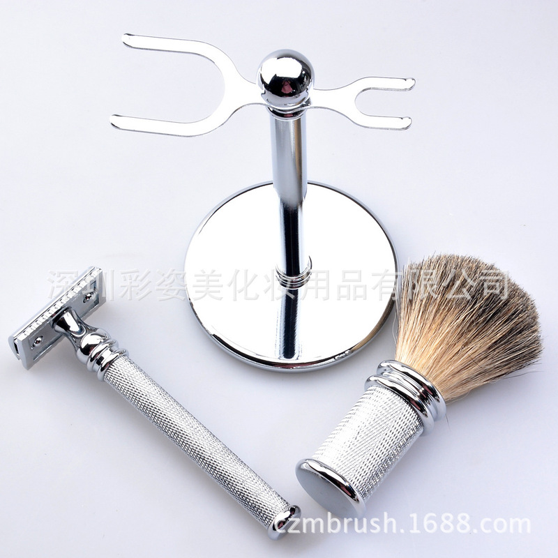 Spot wholesale razor razor men's shaving foam brush rack badger hair beard brush set Spot wholesale razor razor men's shaving foam brush rack badger hair beard brush set