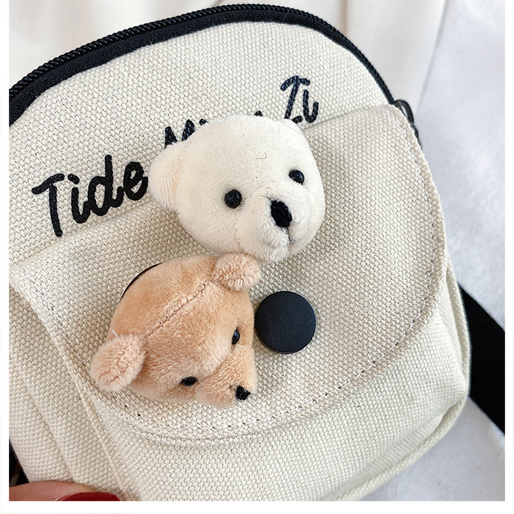Korean version of Instagram, Japanese style Harajuku, cute and soft girl, with a unique vintage look, girl canvas single-shoulder small crossbody bag, female student undefined