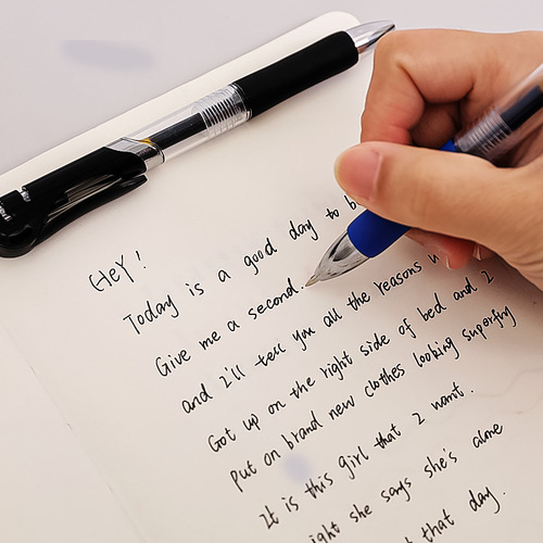 Simple bullet press pen student exam press-type gel pen learning office stationery signature ink pen black