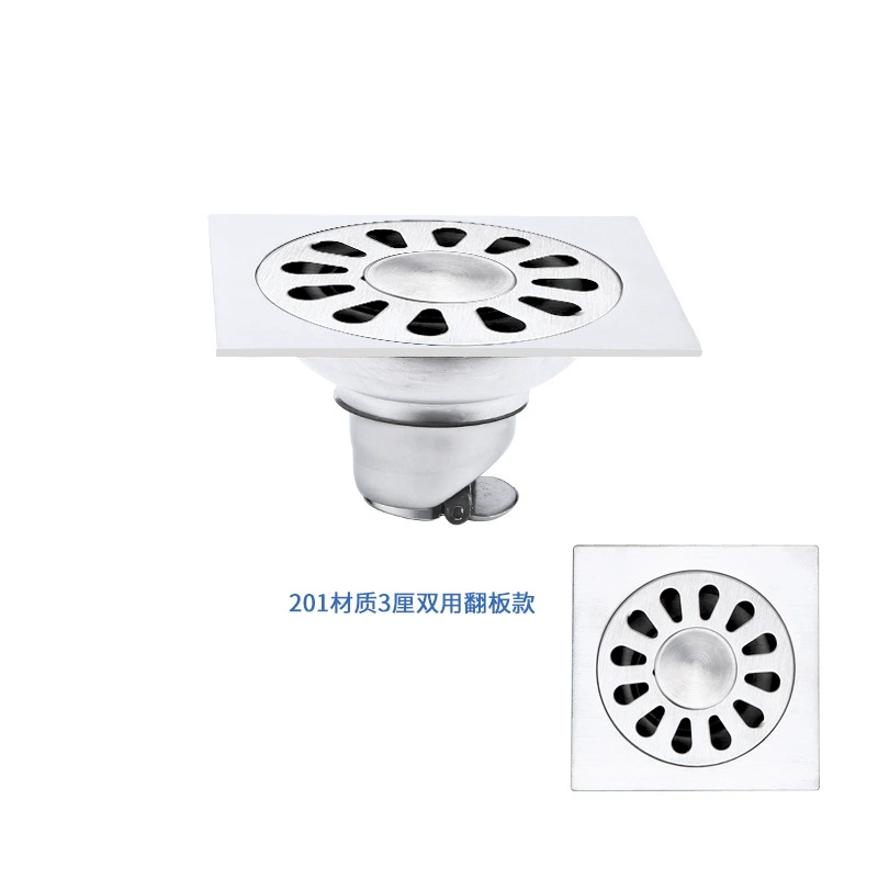 Stainless steel floor drain toilet 50 deodorant floor drain bathroom square washing machine dual -use engineering floor drain wholesale