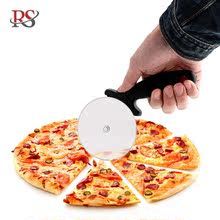 跨境热卖 披萨轮刀 不锈钢pizza刀滚刀  圆形塑料手柄单轮披萨刀