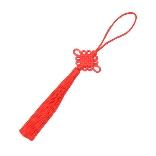 New style acrylic plastic No. 5 6 plate Chinese knot tassel small pendant red festive tassel tassel Spring Festival pendant