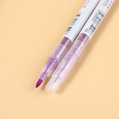 Colorful Double-Headed Highlighter Pen 6-Color Marker Line Drawing Pen Student Graffiti Journal Pen Slanted Tip Watercolor Pen