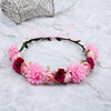 Fashionable headband for bride, hair accessory suitable for photo sessions, cloth, European style, boho style, flowered, wholesale