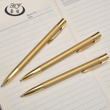 金色转动油性圆珠笔外贸盲盒款印金属笔自动铅笔彩印花膜笔logo