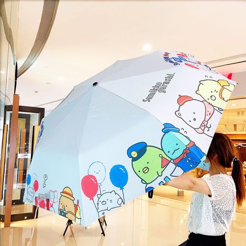New style corner umbrella 3-fold automatic opening and closing mini umbrella vinyl sunshade anti-UV rain or shine folding umbrella
