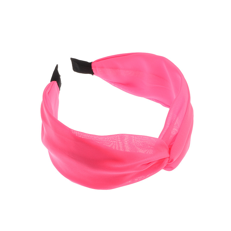 Grenz Überschreiten Des Einfarbiges Breit Krempiges Stirnband Neues Temperament Fluor Zierende Farbe Mesh Stirnband Haarschmuck Kopfschmuck Fabrik Direkt Vertrieb display picture 2