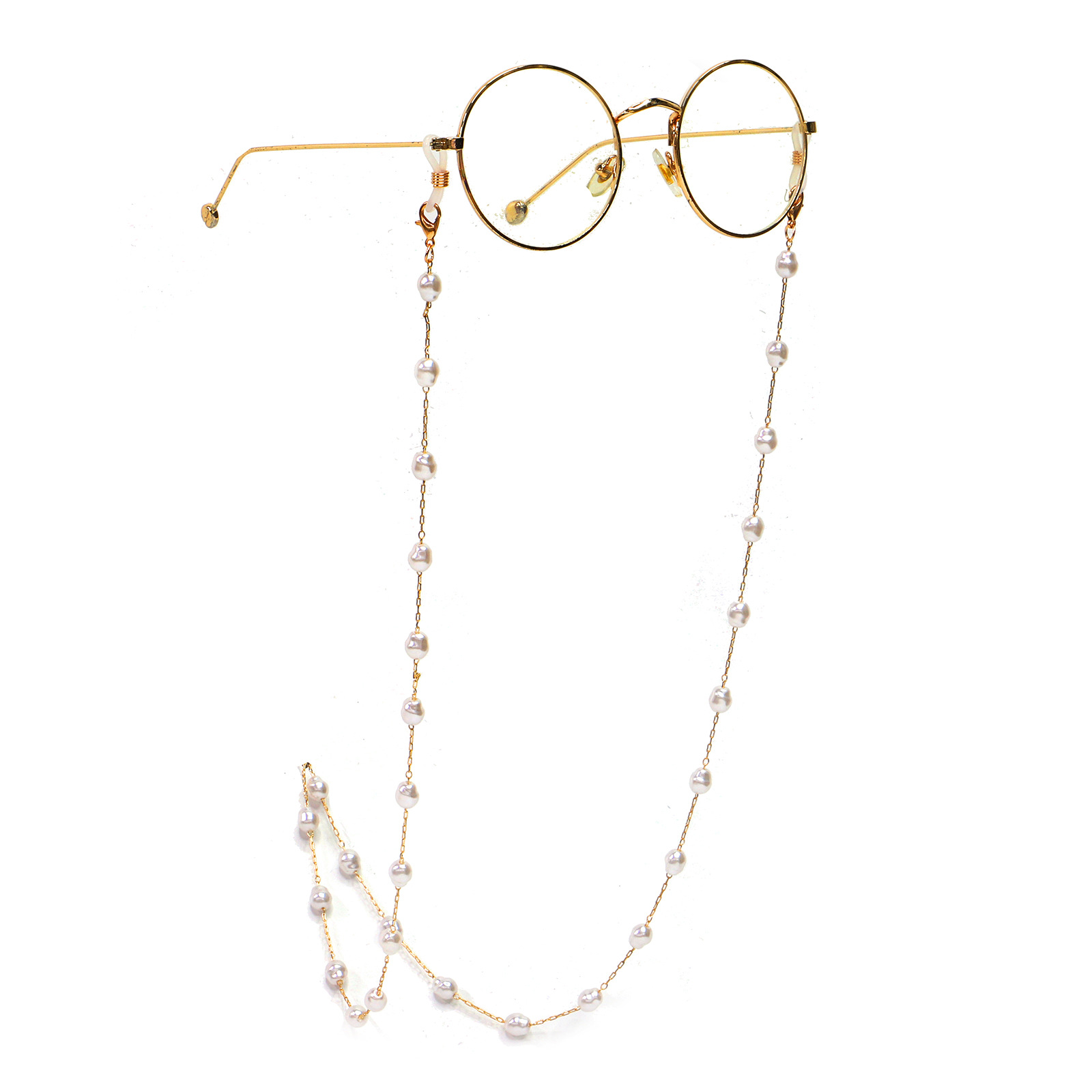 La Nouvelle Perle Déformée Lunettes Dorées Chaîne Collier Lunettes De Soleil Lunettes Anti-perte Anti-chute Corde Longe Pour Les Yeux En Gros Nihaojewelry display picture 4