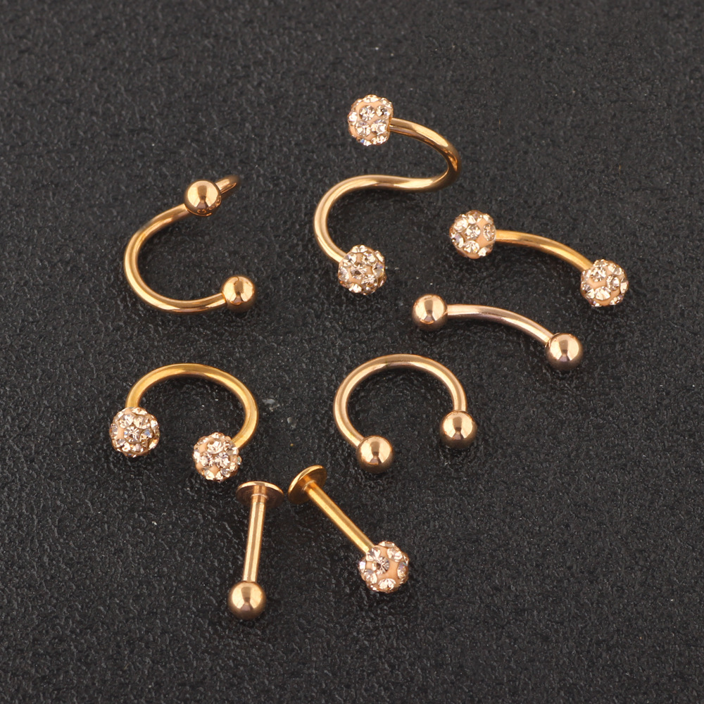 Pointed titanium steel lip stud product view