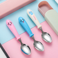 Creative children's mud scraping spoon portable 304 stainless steel infant mud scoop fruit supplementary food tool puree spoon