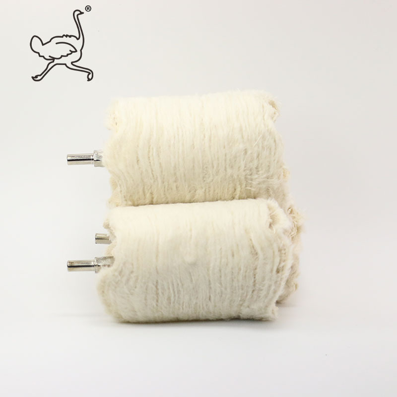 汽车抛光白布轮T型半圆形锥形圆柱形带柄镜面上蜡纯棉抛光柄径6MM