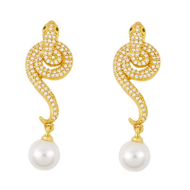 new pearl earrings exaggerated serpentine earrings jewelry wholesale nihaojewelrypicture3