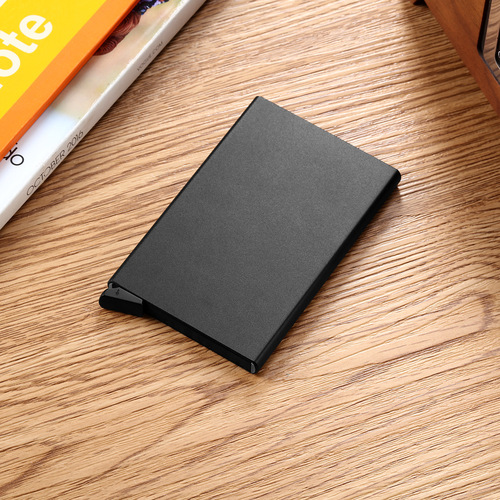 Manufacturer wholesale RFID anti-theft brush aluminum alloy brake card box, men's metal business card box card holder card holder