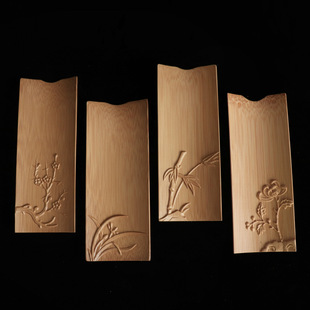 Natural Bamboo Tea Set Tea Towel Pad Plum Chrysanthemum Bamboo Orchid Handmade Bamboo Tea Set Tea Ceremony Zero Match