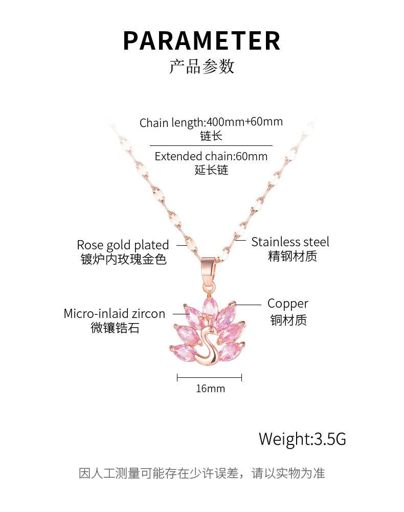 Korean Simple Fashion Zircon Flower Peacock Necklace display picture 1