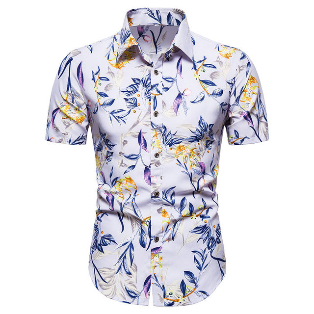 Short sleeve floral Lapel Hawaiian Flower shirt