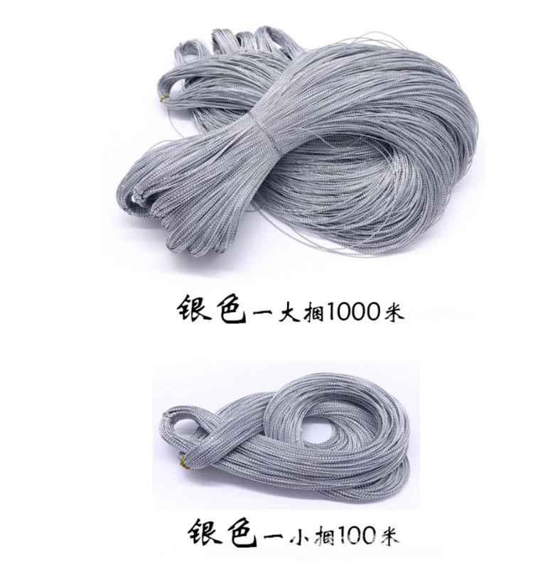 1mm regalo de Navidad de oro y plata Alambre de 8 hilos de siete colores de oro y plata Alambre de impresión de invitación de alambre de oro de color Etiqueta de alambre