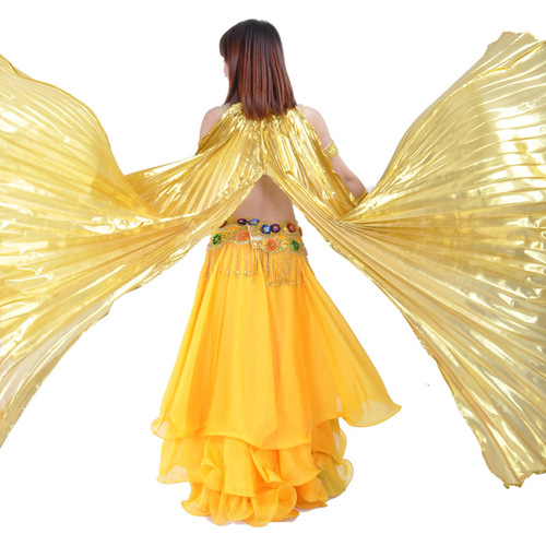 Slit gold wings, belly dance wings, belly dance slit gold wings and silver wings, belly dance props and accessories