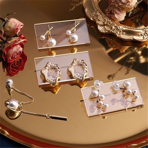 Transparent acrylic needle earring storage display board jewelry earrings earring stand special try-on stick for live broadcast room