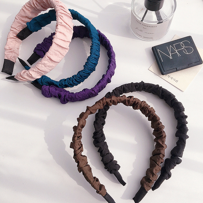 New Korean Chic Style Solid Color Fabric Folds Simple  Headband display picture 4