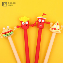 品目0.5mm可换芯中性笔 可爱创意可爱美食总动员直液式走珠笔批发