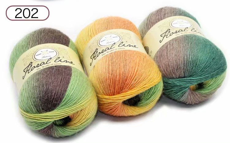 Una sola hebra sección teñida hilo degradado color lana tejida a mano bufanda sombrero lana Arco Iris lana al por mayor