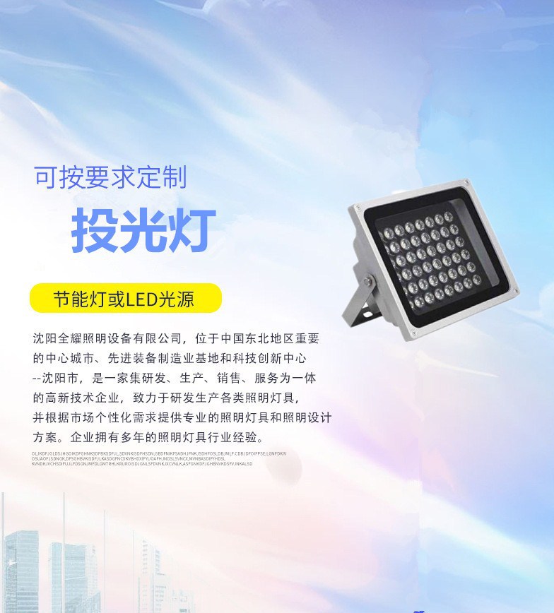 LED投光灯射灯照明灯  户外照明亮化 光源可选多功能防水厂家销售