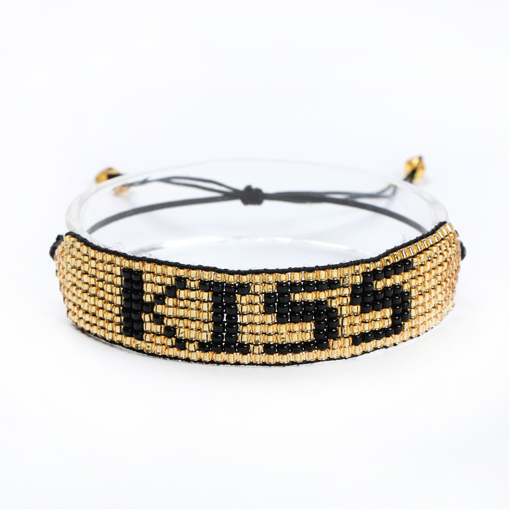 Simple Ethnic Woven Beaded Beetle Wild Kiss Letter Bracelet display picture 4