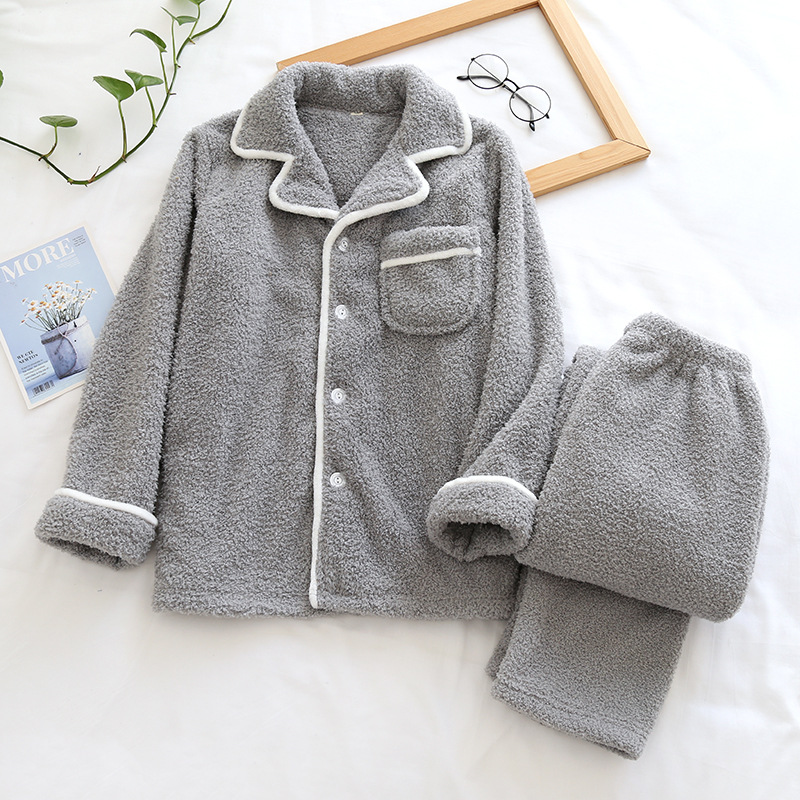 LYZメンズグレー-ラムウールパジャマカバー