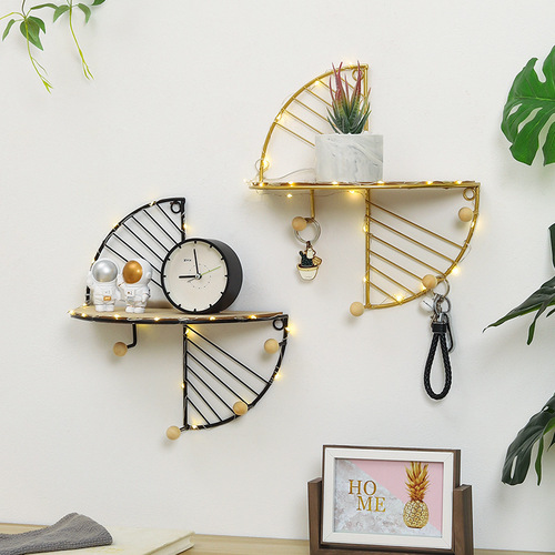Simple Nordic iron hook wall hanging storage rack creative living room bedroom wall hanging wall decoration storage rack