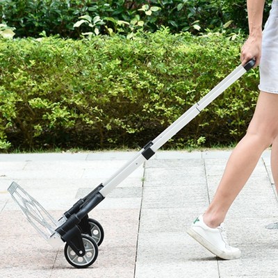 二轮手推车两轮轻便折叠家用伸缩手拉车拖车小推车拉货搬运平板车|ms