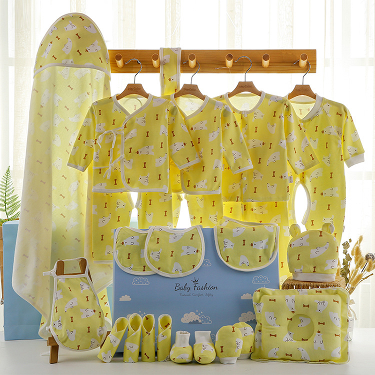 婴儿春夏衣服0-3个月纯棉礼盒 初生满月宝宝春秋套装用品一件代发|ru