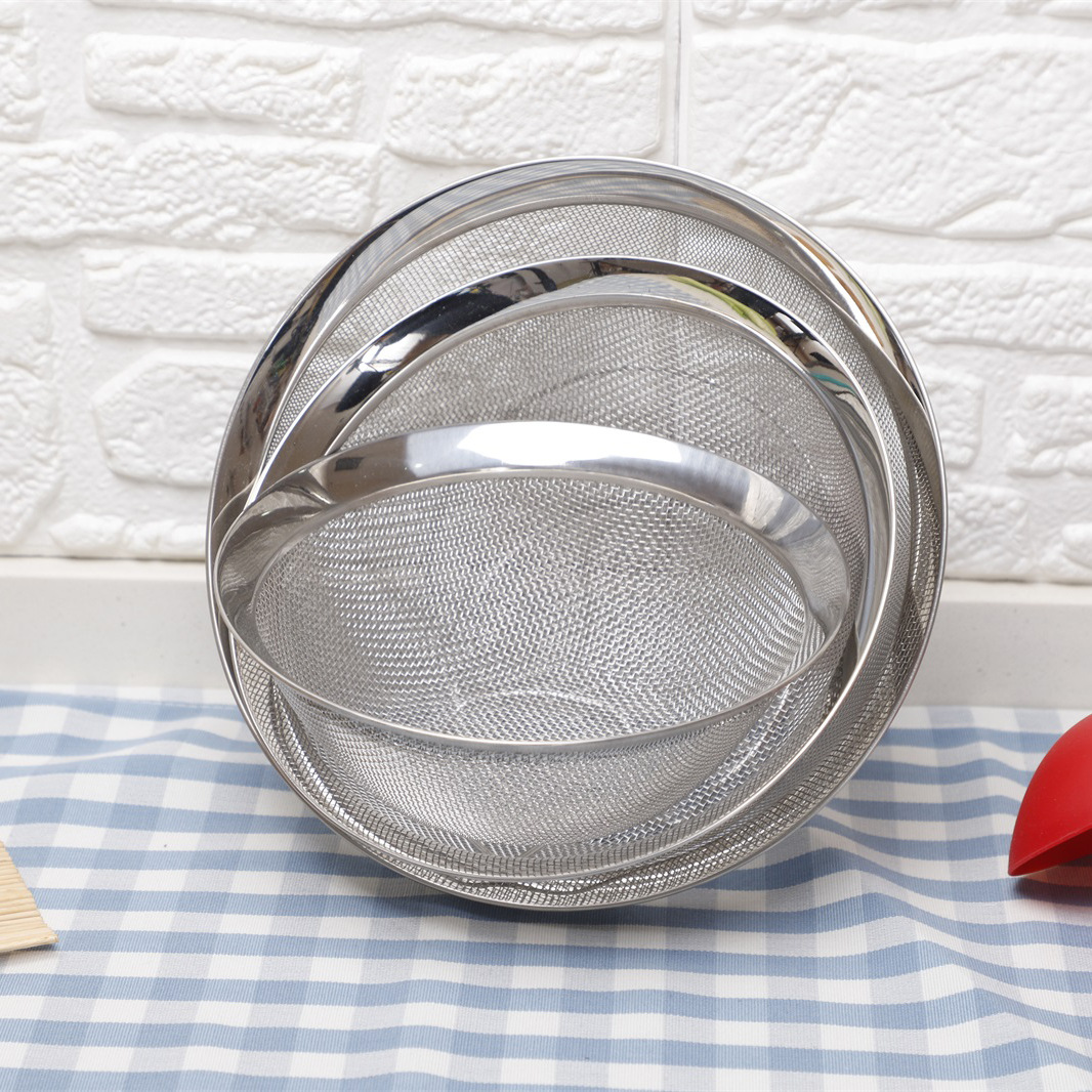 民利精品不锈钢宽边密孔多用洗米篮水果篮芝麻小米筛厂家直销定制|ru