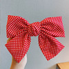 Red hairgrip with bow, hairpin, hairpins, hair accessory, simple and elegant design, Lolita style