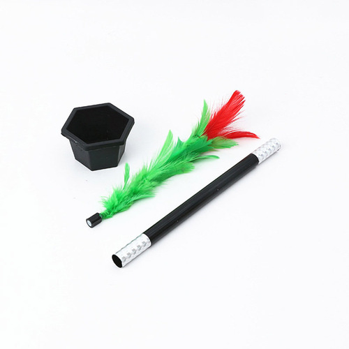 Magic wand turns into flowers, magic props, stick turns into flowers, large potted flower, chicken feather flower, factory direct sales magic