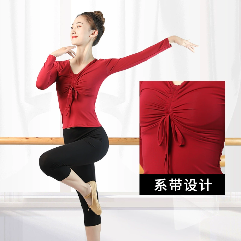 Танцевальный костюм Топы Женский костюм для танцев с коротким рукавом Современный латинский классический китайский танцевальный Тренировочный Набор Одежда
