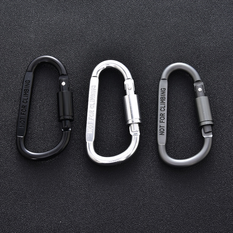 No. 8 D-Type Aluminum Alloy Carabiner Multifunctional Carabiner with Lock Aluminum Alloy Backpack Buckle