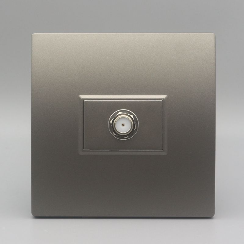 深灰色86型一位英制F头电视面板闭路有线电视模块F头电视接口插座