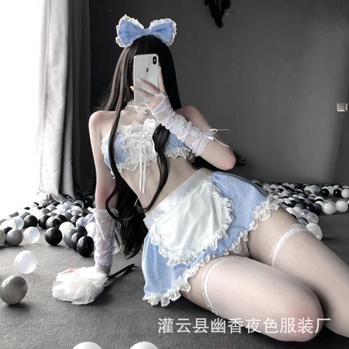 Lin Linting sexy lingerie set, sweet maid uniform, tempting sexy lace role play 2399