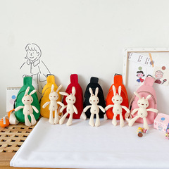 兒童包2020新款韓版可愛小兔子帆布胸包女童公主斜挎包寶寶配飾包