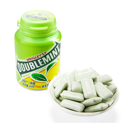 Wrigley Green Arrow chewing gum bottle 64g*6 bottles, about 40 pieces, mint green tea flavor